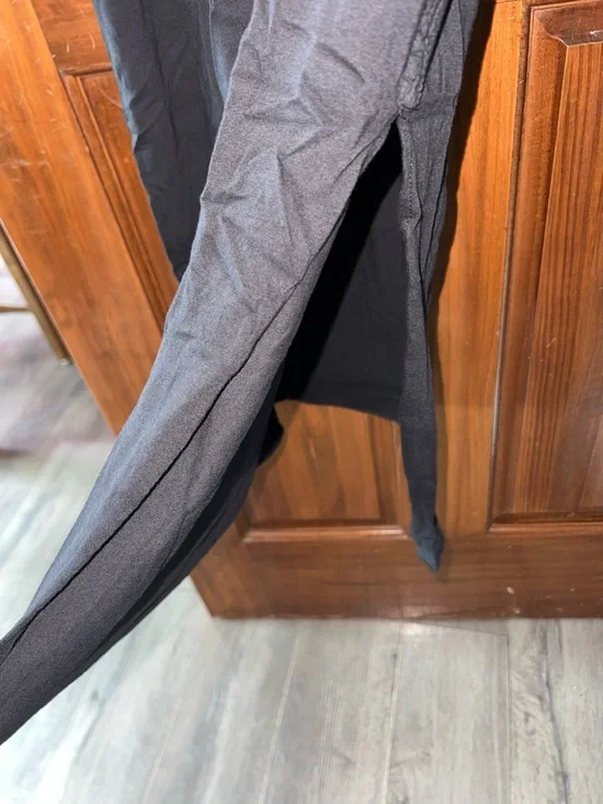 OAK Black Crewneck Short Sleeve Side Pleat Box Maxi Dress • 1 ≈ XS/S - Picture 5 of 5